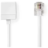 Nedis Telefon-Verlängerungskabel | RJ11 Stecker | RJ11 Buchse | 5.00 m | Kabeldesign: Flach | Kabeltyp: RJ11 | Weiss
