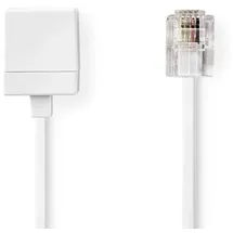 Nedis Telefon-Verlängerungskabel | RJ11 Stecker | RJ11 Buchse | 5.00 m | Kabeldesign: Flach | Kabeltyp: RJ11 | Weiss