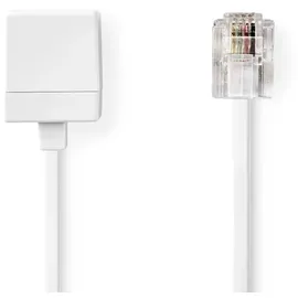 Nedis Telefon-Verlängerungskabel | RJ11 Stecker | RJ11 Buchse | 5.00 m | Kabeldesign: Flach | Kabeltyp: RJ11 | Weiss