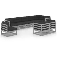 vidaXL 9-tlg Garten-Lounge-Set mit Kissen Kiefer Massivholz Modell 69