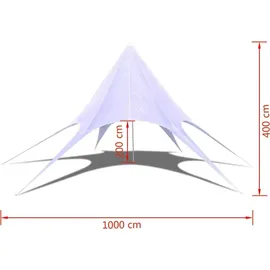vidaXL Sternzelt 10 x 10 m weiß