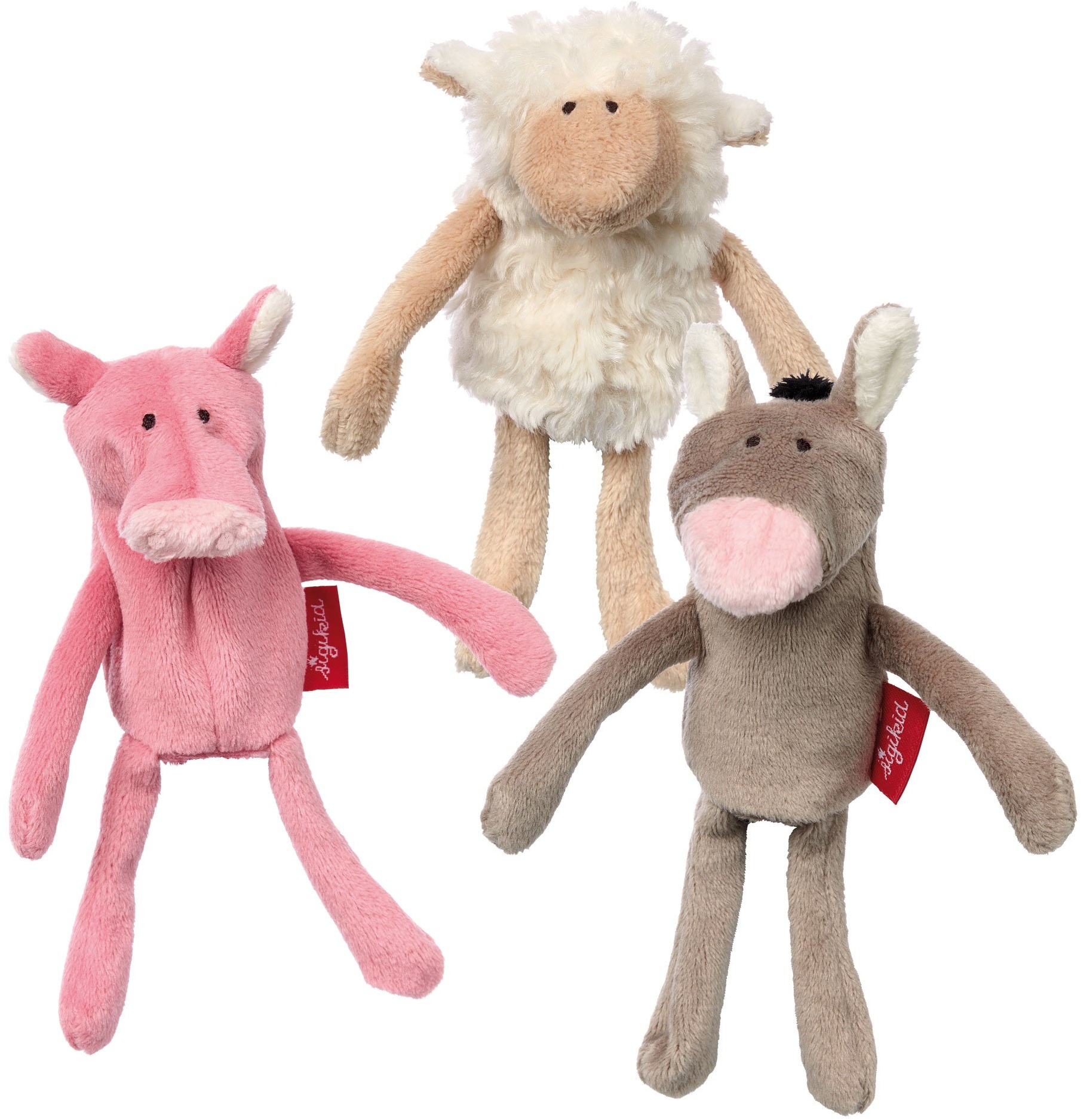 SIGIKID 41565 Fingerp-set Farm Soft PlayQ Mädchen und Jungen Babyspielzeug empfohlen ab 6 Monaten mehrfarbig, 14 cm