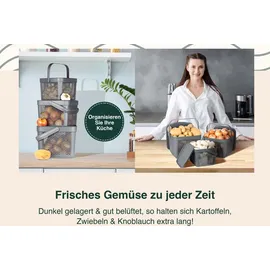uandu Aufbewahrungskorb 3er Set  grau 30 x 20 x 15 cm