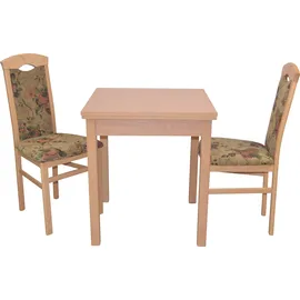 Hofmann Living And More Essgruppe "Berta", braun (braun, braun, buchefarben), B:45cm H:95cm T:48cm, Massivholz, HOFMANN LIVING AND MORE, Sitzmöbel-Sets, Essgruppe