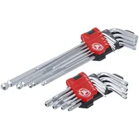 BGS Do it yourself Winkelschlüssel-Satz lang T-Profil (für Torx) T10 - T50 / Innensechskant 1,5 - 10 mm 18-tlg.