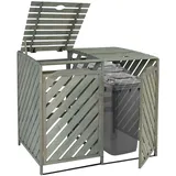 Mendler Mülltonnenverkleidung HWC-J44 121 x 133 x 98 cm grau