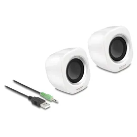 DeLock Mini Stereo PC Lautsprecher mit 3,5 mm Klinkenstecker und USB