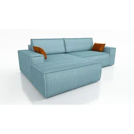 mebloland Ecksofa TOR mit Schlaffunktion. Farbe: Lagoon. - Blau