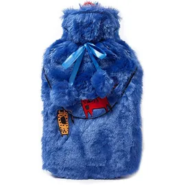 BiggDesign Wärmflasche mit waschbarem weichem Plüschbezug, Bettflasche, für Kinder und Erwachsene, 2L Wärmflasche für Rücken-, Bauch- & Muskelschmerzen (Dunkelblau)
