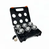 Relaxdays 6 Boule Kugeln im Set Orange,Schwarz,Silber