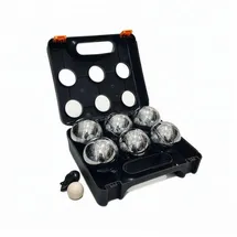 Relaxdays 6 Boule Kugeln im Set Orange,Schwarz,Silber