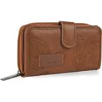 Lois - Geldbörse Damen Gross - Strapazierfähige Portemonnaie Damen - Damen Geldbörse - Damen-Geldbörsen mit Materialien - Damen Portemonnaie, Camel