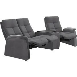 exxpo - sofa fashion 3-Sitzer EXXPO - SOFA FASHION "Tivoli, Kinosofa mit Relaxfunktion, mit Ablagetisch und Stauraum", grau, B:258cm H:109cm T:152cm, Sofas, bequem und komfortabel, hohe Rückenlehne