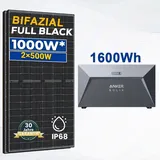 1000W Bifaziale Module mit Solarspeicher 1,6kWh Anker SOLIX Solarbank E1600 Speicher für Photovoltaik Balkonkraftwerk