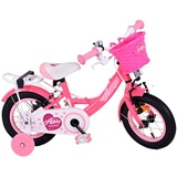 Volare Kinderfahrrad Ashley für Mädchen 12 Zoll Kinderrad in Rosa/Rot