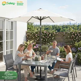 Sekey Sonnenschirm Ø 200 cm Weiß