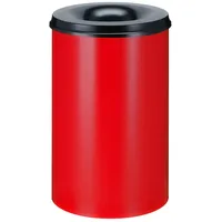 ReinigungsBerater Sicherheitspapierkorb, selbstlöschend, Stahl, 110 Liter, rot, schwarz