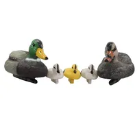 colourliving Schwimm Ente Schwimmenten-Familie Stockente Gartenfigur Teichfigur Entenfigur Schwimmfigur