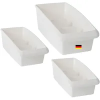Novaliv Medikamenten Organizer Set Hausapotheke 3er Set (2 Stück 25 x 12 cm und 1 Stück 25 x 16 cm) WEISS - Medikamentenbox Aufbewahrung für Pillen Tablettenbox Pflasterbox Medizinbox Verband