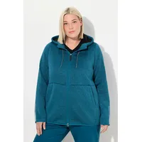 Ulla Popken Sweatjacke in dunkles petrol | 50-52