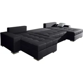 Collection AB Wohnlandschaft COLLECTION AB "Josy XXL U-Form, B: 333 cm, mit 2 Recamieren 77 & 97 cm", anthrazit, B:333cm H:84cm T:161cm, 100% Polyester, Sofas, Wohnlandschaft, Bettfunktion, Bettkasten & 2 Zierkissen, Federkern