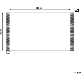 Beliani ATIU Handtuchset 2-tlg. marineblau
