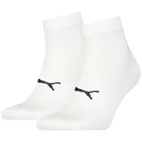 Puma Sport leichte Unisex-Quarter-Socken 2er-Pack Weiß WEISS|SCHWARZ 39/42