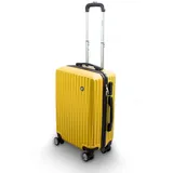 Lacestone Barut Trolley Hartschalen Koffer Hartschalenkoffer Hardcase Größe M - Modell General (Gelb)
