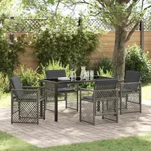 vidaXL Garten Essgruppe 5-tlg. Grau
