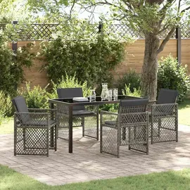vidaXL Garten Essgruppe 5-tlg. Grau