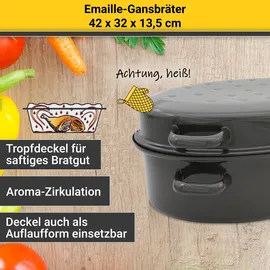 Krüger Leipzig Gänsebräter 42 cm schwarz