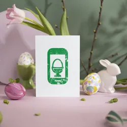 Ostern Holzstempel - Ei Handy (40x30 mm)