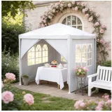 FIVMEN Pavillon Gartenpavillon Partyzelt 3x3/3x6/3x9m Festzelt Bierzelt, mit Seitenwänden Fenster Outdoor Gartenzelt für Party 300 cm x 300 cm