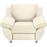 DOMO collection Sessel DOMO COLLECTION "Pilar elegant und zeitloses Design, komfortabel, bequeme Armlehnen", beige (natur), B:108cm H:80cm T:91cm, Struktur ( 100% Polyester);Kunstleder SOFTLUX, Sessel, Sessel