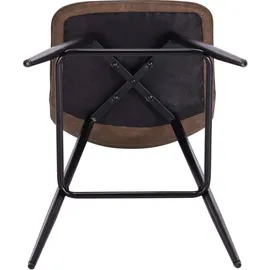 Woltu Barhocker 2er Set Designer Barstuhl Hocker Tresenhocker Bistrohocker mit Fußstütze Kunstleder Metall Braun