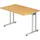 Hammerbacher Schreibtisch buche rechteckig, C-Fuß-Gestell silber 120,0 x 80,0 cm