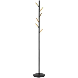 Yamazaki Home Garderobenständer Kleiderständer Garderobe Metall + Holzakzente schwarz freistehend