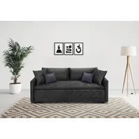 Schlafsofa INOSIGN "Potsdam" Sofas Gr. B/H/T: 218cm x 97cm x 96cm, Samt, schwarz mit Boxspringaufbau, Bettfunktion & Bettkasten, Dauerschlafsofa