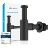 Bächlein Design Siphon Universal für Waschbecken & Waschtisch - schwarz - Schwarz