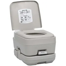 vidaXL Tragbare Campingtoilette Grau 10 + 10 L