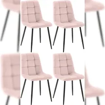 CLP Esszimmerstuhl Tilde Samt pink 4er Set