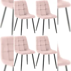 CLP Esszimmerstuhl Tilde Samt pink 4er Set