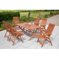 Merxx Comodoro Set 7-tlg. Tisch 160 x 90 cm braun klappbar