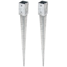GAH Alberts Alberts 211691 Einschlag-Bodenhülse | für Vierkantholzpfosten | feuerverzinkt | 71 x 71 mm | Gesamtlänge 900 mm | 2er Set
