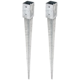 GAH Alberts Alberts 211691 Einschlag-Bodenhülse | für Vierkantholzpfosten | feuerverzinkt | 71 x 71 mm | Gesamtlänge 900 mm | 2er Set