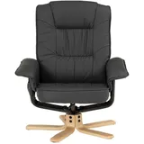 Idimex Relaxsessel Charly Kunstleder 76 x 87 x 61 cm Grau mit Hocker