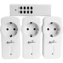 Heitech Funksteckdose 3 St. Weiß