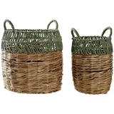 DKD Home Decor Aufbewahrungskorb, Korb-Set DKD Home Decor Rattan (33 x 33 x 40 cm)