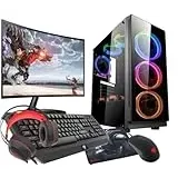 VIST Gaming PC Komplett Set Ryzen 5 3600 RX 6600 64GB SSD 1TB WiFi W11 LCD 24''