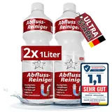 Ricostar Abflussreiniger 2 x 1000ml - Profi Rohrreiniger gegen Verstopfungen, Haare und üble Gerüche - Rohrfrei extra stark und materialschonend - Made in Germany